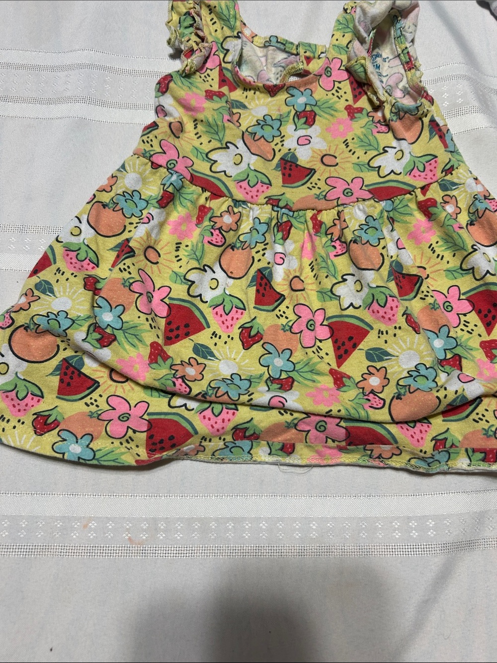 Kidgets Yellow Floral & Fruit Print Skirted Bottoms